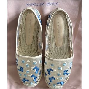 Stuart Weitzman Floral Mesh Espadrilles – Brand New with Dust Bag